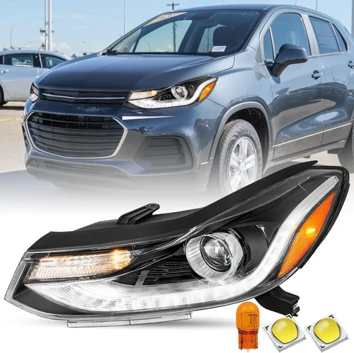 Vista 14 de SOCKIR Conjunto de faros delanteros Compatible con 2017-2022 Chevy TRAX sin DRL LED, no proyector, halógeno de reemplazo estilo OE, lámparas