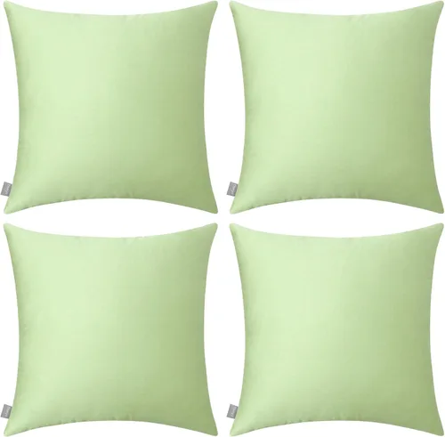 Vista 57 de Thmyo - Paquete de 4 fundas de almohada decorativas de 100 % algodón para lumbar, cómodas, sólidas, para Navidad/Halloween, fundas de cojín Blanco