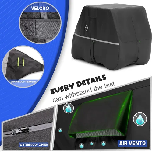 Vista 6 de Cubierta impermeable para carrito de golf, tela de grado marino resistente, ajuste universal para la mayoría de marcas 2/2+2/4+2 pasajeros Yamaha