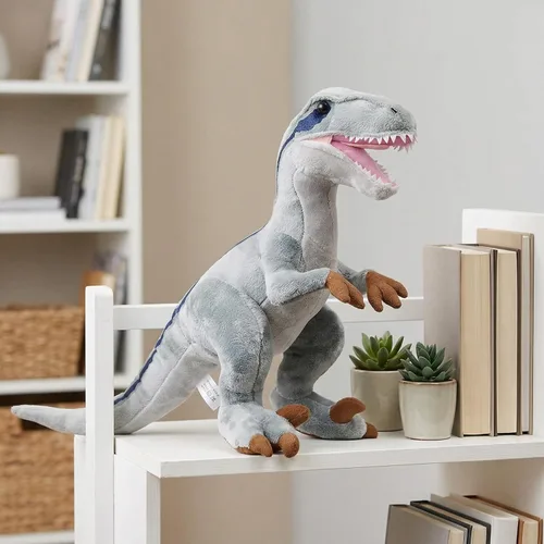 Vista 6 de Velociraptor - Juguete de peluche de dinosaurio tiranosaurio gris de 17 pulgadas, figuras de dinosaurio, tiranosaurio, juguetes de peluche suaves
