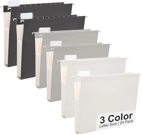 Vista 26 de Y YOMA Tamaño carta, paquete de 6 carpetas colgantes de acordeón con capacidad adicional, carpeta decorativa reforzada, carpeta expandible