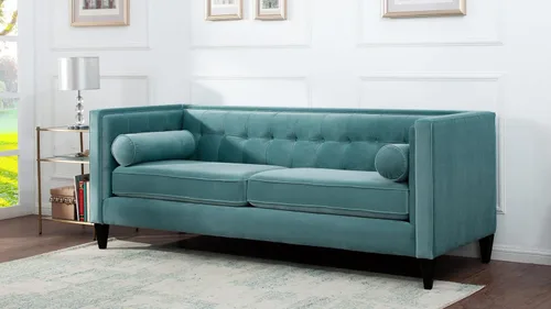 Vista 12 de Jennifer Taylor Home - Sofá modelo Jack, color vino borgoña terciopelo