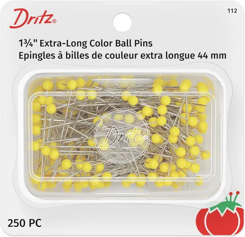 Vista 6 de Dritz 31 pines de bola de color, largos, 1-1/2 pulgadas (75 unidades), el paquete puede variar