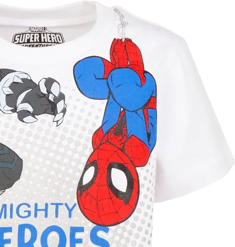 Vista 6 de Marvel Avengers Hulk Iron Man Spider-Man T-Shirt and Mesh Shorts Outfit Set Toddler to Big Kid