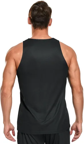 Vista 4 de Camisetas deportivas sin mangas para hombre, de secado rápido, para gimnasio, atletismo, fitness, correr, entrenamiento, playa, sin mangas