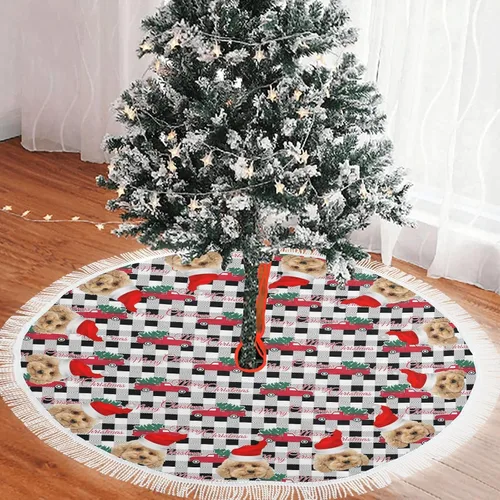 Vista 6 de Custom Tree Skirt With Pet Face - Personalized With Photo, Cat Face