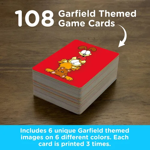 Vista 4 de AQUARIUS Garfield Memory Master Card Game – Divertido juego de fiesta familiar para niños, adolescentes y adultos – Regalo de noche de juego