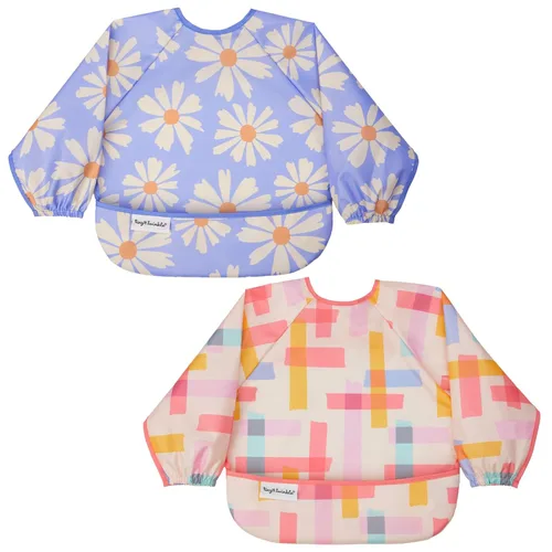 Vista 25 de Tiny Twinkle Babero de manga larga para bebés y niños pequeños Paquete de 2 baberos impermeables para comer, lavable a máquina y artículos
