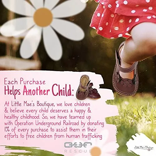 Vista 6 de Little Mae's Boutique Mary Jane - Zapatos chirriantes para niñas pequeñas, ideales para caminar con chirriador extraíble y correa ajustable, zapatos