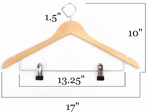 Vista 2 de Tosnail 10 ganchos de madera con clips de acero y ganchos, para faldas