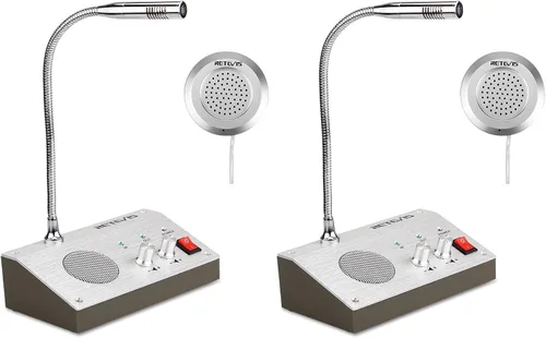 Vista 10 de Retevis RT-9908 3W/3W, sistema de intercomunicación de ventana con contador de bancos antiinterferentes, micrófono de intercomunicación de dos vías