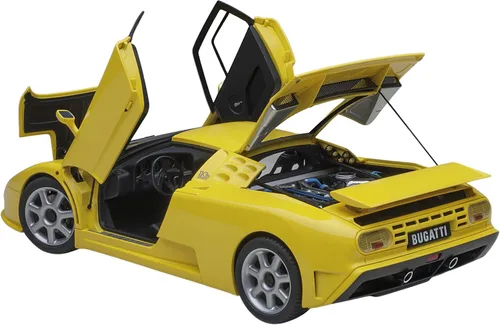 Vista 2 de Bugatti EB110 SS Super Sport Giallo Bugatti Amarillo con Ruedas Plateadas 1/18 Modelo Coche por Autoart 70918