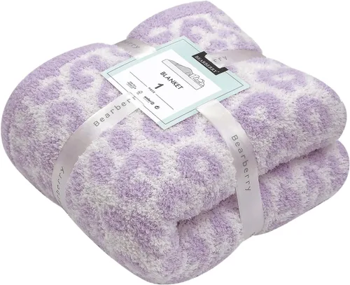 Vista 12 de bearberry Manta de Tiro Mullida de Punto de Leopardo, Manta de Microfibra Suave, Acogedora y Cálida para Sofá, Cama, Viajes (Leopardo, 51"x70")