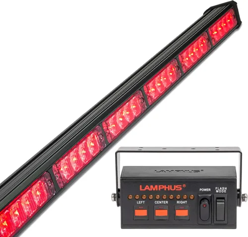 Vista 39 de lamphus SolarBlast sbls64 29" 24 W LED Advertencia Tráfico de Emergencia Advisor – Barra de luz ámbar azul, Azul
