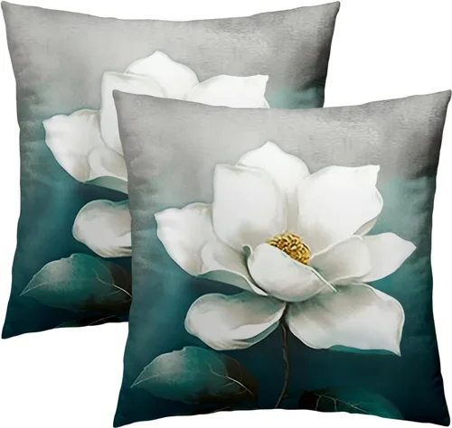 Vista 204 de Giwawa Juego de 2 fundas de almohada decorativas con diseño floral de girasol de 16 x 16 pulgadas, fundas de cojín decorativas para el hogar, sofá