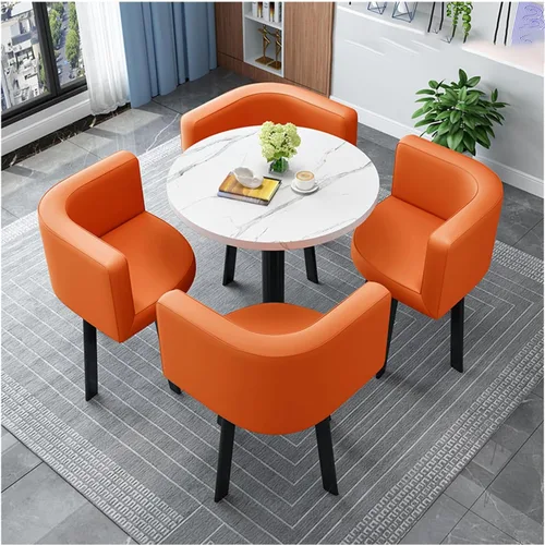 Vista 10 de Muebles de comedor para sala de estar, juego de mesa redonda y silla, mesa de centro para sala de conferencias, para sala de estar, negro, 23.6 x