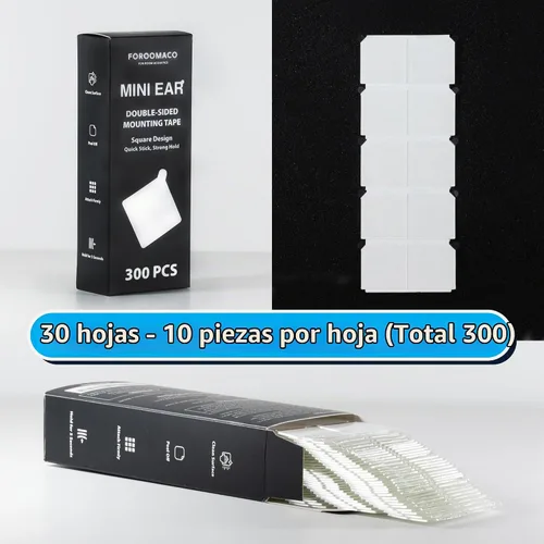 Vista 7 de FOROOMACO 300 Pack Mini Cinta de Montaje de Doble Cara Cuadrada Cinta Adhesiva de Alta Resistencia para Paneles de Espuma Insonorizantes, Decoración