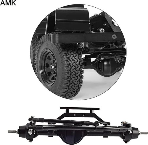 Vista 9 de Aleación de aluminio CNC eje delantero completo para 1/10 RC Crawler RC4WD Ge-Lande II TF2 D110 Yo-ta II Ejes (negro)