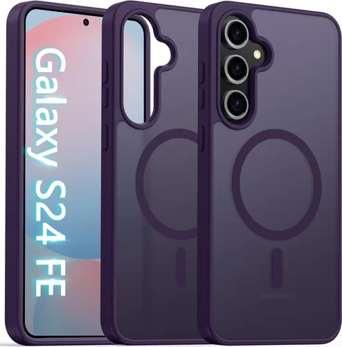 Vista 81 de Oterkin Funda magnética para Samsung Galaxy A17 mate, funda de teléfono A17 compatible con MagSafe esmerilada, translúcida, a prueba de golpes Negro