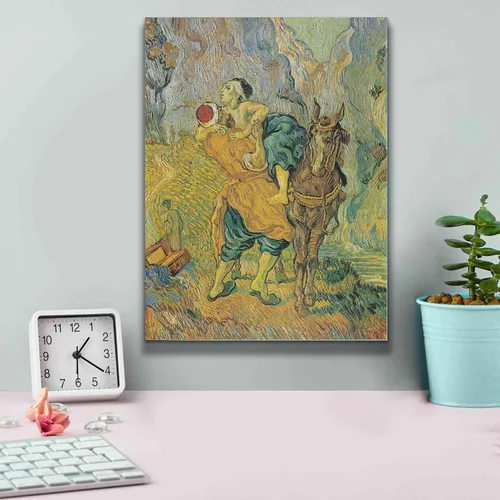 Vista 4 de Epic Graffiti 'Der Barmherzige Samariter' por Vincent Van Gogh, lienzo de arte de pared giclée, 12 x 16 pulgadas