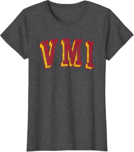 Vista 4 de VMI Keydets Retro Arch Camiseta, Negro