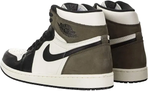 Vista 4 de Nike Jordan 1 MID (PS) - Tenis de moda para niños, BlancoNegro-Verde Brillo