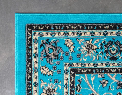 Vista 8 de Unique Loom de la colección Sialk Hill - Alfombra de área, Washington (9' 10" x 13' 1" Rectangular Turquesa/Negro)