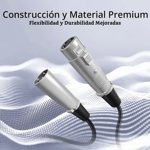 Vista 3 de TNP XLR - Cable de micrófono XLR de 3 pines macho a hembra, conector de audio de cable de micrófono equilibrado, convertidor de adaptador