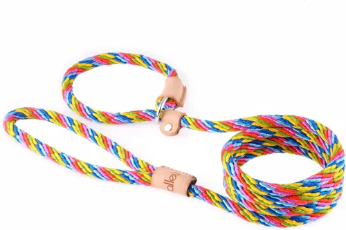Vista 23 de Alvalley Correas de cuerda para perros con tapón, correas antideslizantes para mascotas para perros, correa suave trenzada sin tirones, ajustable