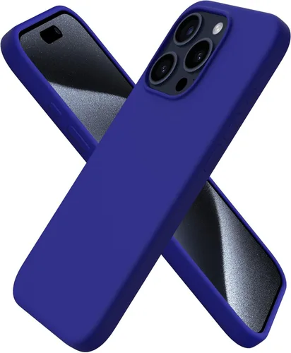 Vista 10 de ORNARTO Funda compatible con iPhone 15 Pro de 6.1 pulgadas, silicona líquida de 3 capas cubierta completa de goma de gel suave, funda protectora