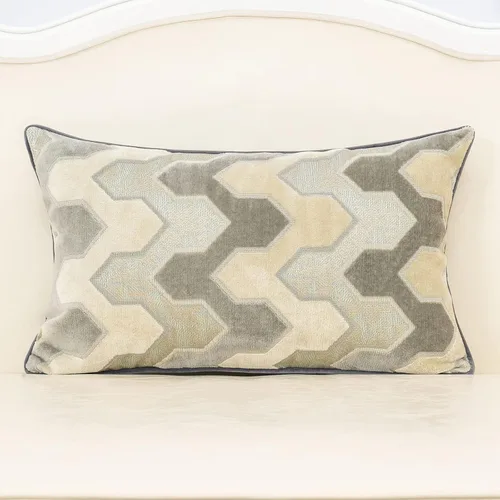Vista 13 de Alerfa Funda de cojín cuadrada de terciopelo con bordado geométrico a cuadros, funda de almohada decorativa moderna de lujo para sofá, sala