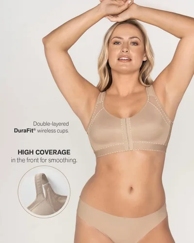 Vista 5 de Sujetador corrector de postura con cierre frontal de cobertura completa para mujer