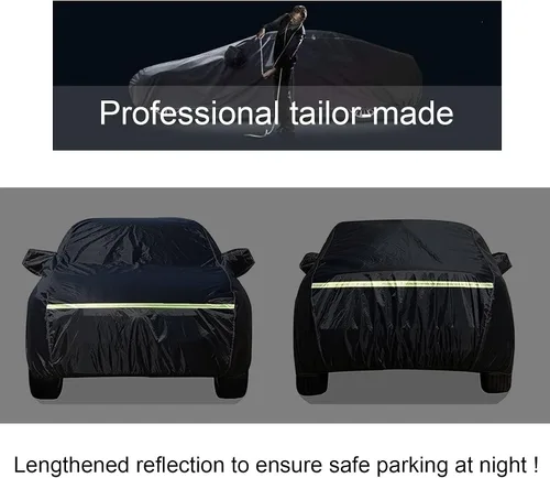 Vista 7 de Funda para coche compatible con Mazda Mazda2 Mazda3 Mazda5 Mazda6 para exteriores, 100% impermeable, resistente al viento, a prueba de polvo, Negro