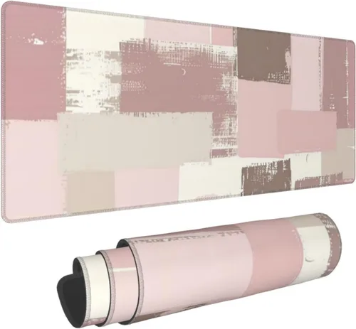 Vista 39 de Alfombrilla de mouse para juegos con diseño de flores y cerezas, base de goma antideslizante, alfombrilla de mouse extendida con bordes cosidos