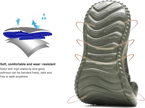 Vista 7 de Zapatos de tenis sin cordones para hombre para caminar correr ligeros transpirables informales suela suave de malla para el trabajo gimnasio