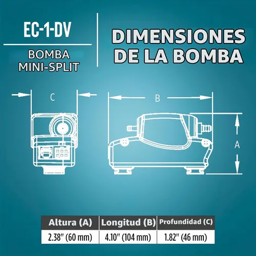 Vista 2 de Little Giant EC-1-DV 110-240V, 50/60 Hz, Bomba de condensado mini dividida