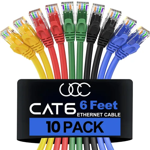 Vista 31 de Ultra Clarity Cables Cable Ethernet Cat6 (1 pie) LAN, UTP Cat 6 RJ45, red, parche, cable de Internet, paquete de 20 (1 pie)