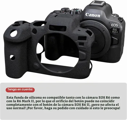Vista 2 de MUZIRI KINOKOO EOS R6/R6 II - Funda protectora compatible con cámara Canon EOS R6/EOS R6 II/EOS R6 Mark II, funda de silicona suave para cámara