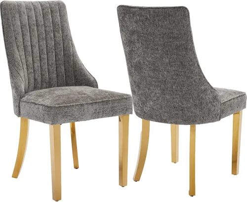 Vista 35 de Sillas de Comedor - Juego de 2 sillas de comedor modernas de mediados de siglo, tapizadas de tela con respaldo alto, sillas de cocina y comedor