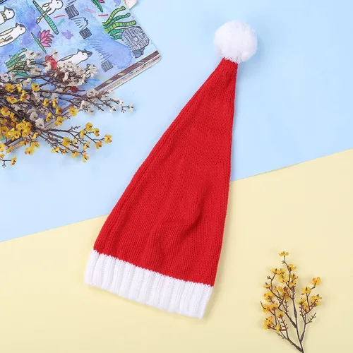 Vista 6 de 2 gorros de punto de Navidad para padres e hijos, gorro de Papá Noel para adultos, bebés, invierno, cálido, gorro de calavera para fiestas