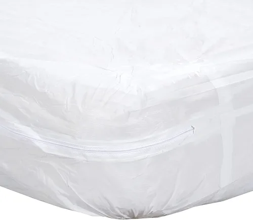 Vista 8 de Mars Wellness Protector y funda de colchón de vinilo impermeable, funda de colchón blanca con cremallera, funda de colchón para chinches, 1 paquete