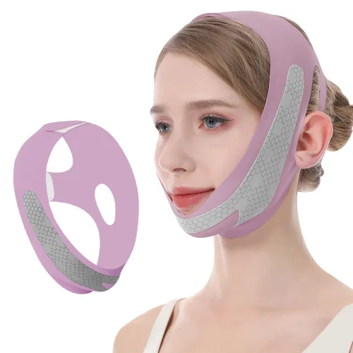 Vista 9 de Máscara de elevación de línea V de grafeno, correa de elevación facial para dormir, correa de barbilla reutilizable y ajustable para levantar