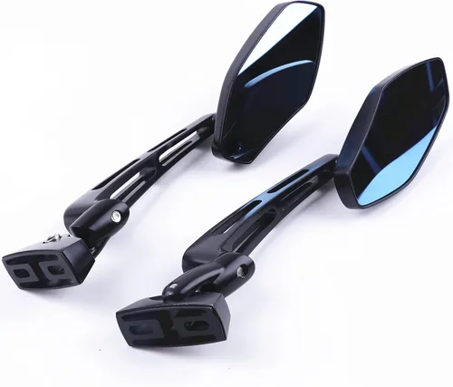Vista 3 de XYZCTEM Motocicleta negro brillante Mini Sport Racing Espejos para Yamaha YZF R1 R6 R6S 1000 600 Suzuki GSXR 600 700 750 1000 1300 Hayabusa Honda