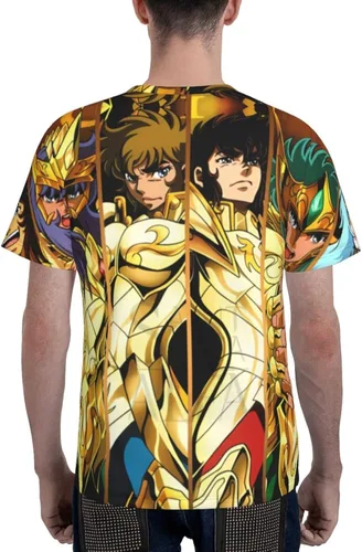 Vista 5 de Saint Anime Seiya - Camiseta de manga corta para hombre, suave, casual, unisex, cuello redondo, camiseta de entrenamiento