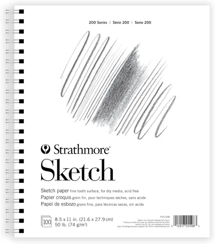 Vista 7 de Strathmore 200 Series Sketch Pad, 8.5x11 inch, 100 Sheets, Side Wire - Artist Sketchbook for Drawing, Illustration, Art Class Students