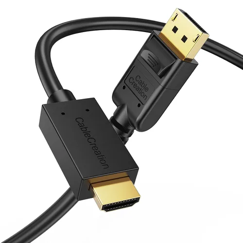 Vista 11 de CableCreation 4K - Cable DisplayPort activo a HDMI de 6 pies, cable DP a HDMI DP 1.2 4K x 2K & 3D Audio/Video Monitor Cable, compatible