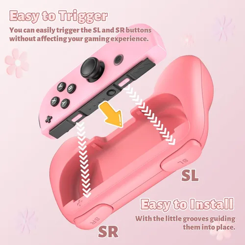 Vista 14 de FASTSNAIL Grips Compatible with Nintendo Switch for Joy Con & OLED Model for Joycon, Wear-resistant Handle Kit Compatible with Joy Cons Controllers