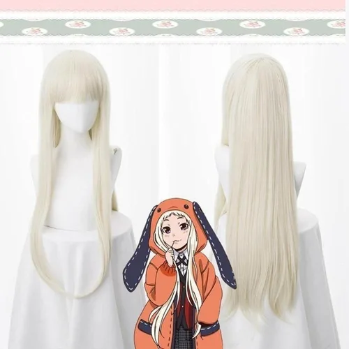 Vista 7 de Uearlid Anime Cosplay Wig Kakegurui Yomoduki Runa Hair Women 80cm Long Stright Hair Anime Cosplay Wig Kakegurui Halloween party Coser Wig