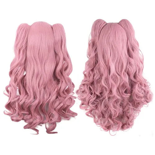 Vista 79 de Peluca MapofBeauty Lolita para disfraz, cabello largo, rizado, con coleta, Blanco