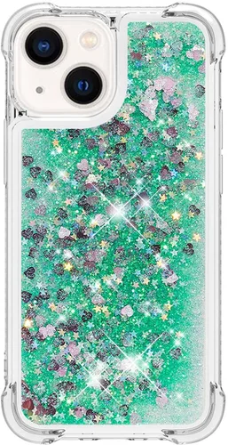 Vista 2 de LEMAXELERS Funda para iPhone 15 de 6.1 pulgadas, Bling Glitter Liquid Clear Case Flotante Arenas movedizas a prueba de golpes Funda protectora